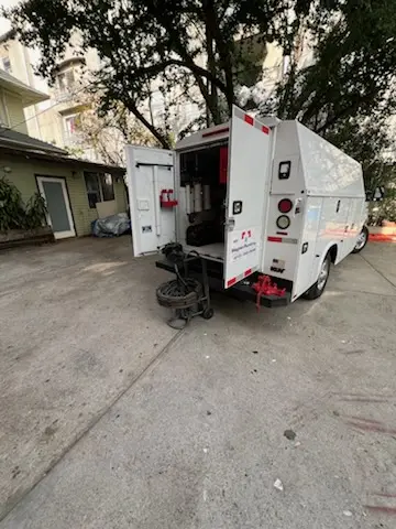 Magnet Plumbing service vehicle on-site for Grease Trap Cleaning in Elysian Park